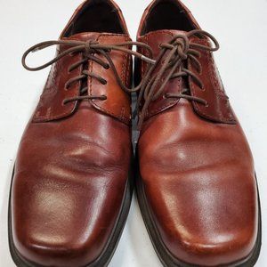 Ecco Brown Leather Berlin Plain Toe Oxford Shoes Mens EU 42 US 8/8.5 49754